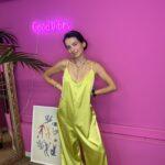 Satin love jumpsuit lime